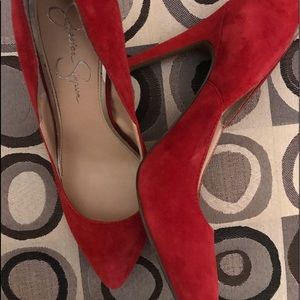 Jessica Simpson Red Suede Pumps